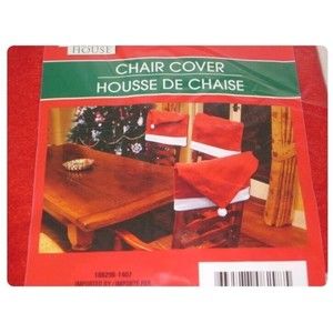 Chair Back Covers Santa Hat 13 x 20 Bar Stool Dining Kitchen Christmas Decor (4)